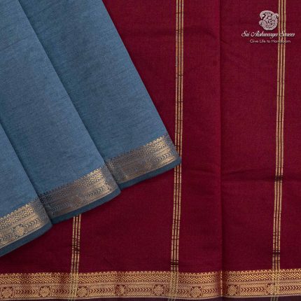 Semi Silk Cotton Sarees – Blue Grey SASPC37107