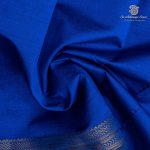 Semi Silk Cotton Sarees – Navy Blue SASPC37108 - Image 2