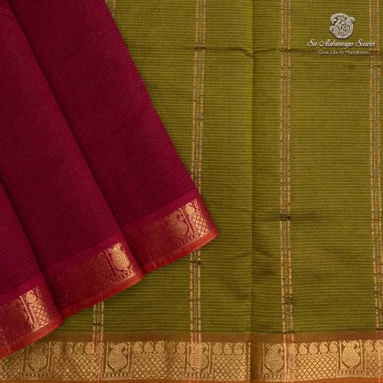 Semi Silk Cotton Sarees – Maroon SASPC37112