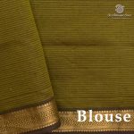 Semi Silk Cotton Sarees – Olive Brown SASPC37115 - Image 3