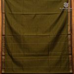 Semi Silk Cotton Sarees – Olive Brown SASPC37115 - Image 4