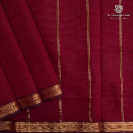 Semi Silk Cotton Sarees – Maroon SASPC37117