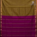 Semi Silk Cotton Sarees – Olive Brown SASPC37119 - Image 4