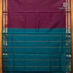 Semi Silk Cotton Sarees – Dual Shade Burgundy SASPC37123 - Image 4