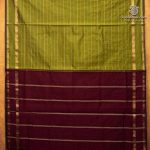 Semi Silk Cotton Sarees – Olive Brown SASPC37140 - Image 4