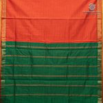 10 Yards Semi Silk Cotton Sarees – Orange SASPT0037161 - Image 3