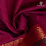 10 Yards Semi Silk Cotton Sarees – Burgundy SASPT0037162 - Image 2