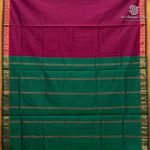 10 Yards Semi Silk Cotton Sarees – Burgundy SASPT0037162 - Image 3