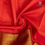 10 Yards Semi Silk Cotton Sarees – Red Orange SASPT0037176 - Image 2