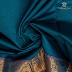 10 Yards Semi Silk Cotton Sarees – Teal Green SASPT0037177 - Image 2
