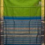 10 Yards Semi Silk Cotton Sarees – Parrot Green SASPT0037186 - Image 3