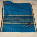 10 Yards Pure Cotton Sarees - Blue and Black SASTC0037202