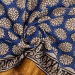 Mangalagiri Bagru Sarees - Blue SASVS37209 - Image 2