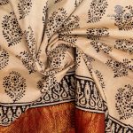 Mangalagiri Bagru Sarees - Beige SASVS37220 - Image 2