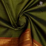 Silk Cotton Sarees Simple – Olive Green SAS37249 - Image 2