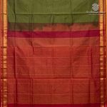 Silk Cotton Sarees Simple – Olive Green SAS37249 - Image 4