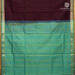 Silk Cotton Sarees Simple – Dark Brown SAS37250 - Image 4