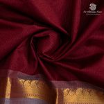 Silk Cotton Sarees Simple – Maroon SAS37251 - Image 2