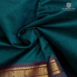 Silk Cotton Sarees Simple – Peacock Green SAS37260 - Image 2