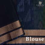 Kora Silk Cotton Sarees - Avocado Green SAS0037343 - Image 3