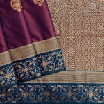 Fancy Soft Silk Saree- Dual Shade Burgundy with blue SASFS37380