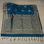 Fancy Soft Silk Saree - Dark Teal Blue SASFS37381 - Image 4