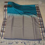 Fancy Soft Silk Saree- Steel Blue SASFS37386 - Image 4