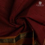 Chettinad Cotton Sarees - Dark Maroon SASC37433 - Image 2