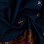 Chettinad Cotton Sarees - Dark Teal Blue SASC37435 - Image 2