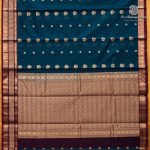 Kora Silk Cotton Sarees - Dark Teal Blue SAS0037444 - Image 4
