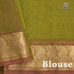 Kora Silk Cotton Sarees - Green Chartreuse SAS0037456 - Image 3