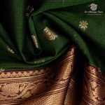 Kora Silk Cotton Sarees - Dark Mehandi Green SAS0037460 - Image 2
