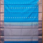Kora Silk Cotton Sarees - Ocean Blue SAS0037461 - Image 4