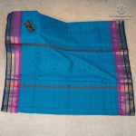 Chettinad Cotton Sarees - Peacock Blue SASC37465 - Image 3