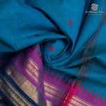 Chettinad Cotton Sarees - Peacock Blue SASC37465 - Image 2