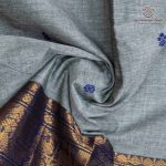 Chettinad Cotton Sarees - Bluish Grey SASC37468 - Image 2