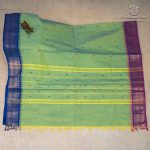 Chettinad Cotton Sarees - Dual Shade Lime Green SASC37476 - Image 3