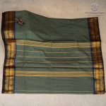 Chettinad Cotton Sarees - Dark Greyish Green SASC37480 - Image 3