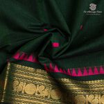 Chettinad Cotton Sarees - Bottle Green SASC37483 - Image 2