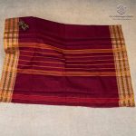 Kanchi Cotton Saree - Deep Burgundy SASC37490 - Image 3