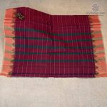 Kanchi Cotton Saree - Dark Burgundy SASC37493 - Image 3
