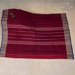 Kanchi Cotton Saree - Deep Burgundy SASC37498 - Image 3