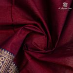 Kanchi Cotton Saree - Deep Burgundy SASC37498 - Image 2