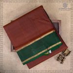 10 Yards Pure Silk Sarees - Dual Shade Brown SASTPS37538 - Image 4