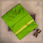 10 Yards Pure Silk Sarees - Parrot Green SASTPS37540 - Image 4