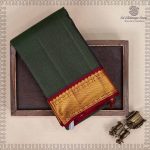 Pure Silk Sarees - Dual Shade Dark Green SASPS37556 - Image 5