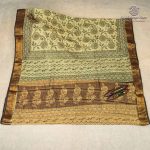 Vegan Ajrakh Saree - Pastel Green SASVS37609 - Image 4