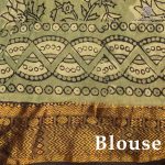 Vegan Ajrakh Saree - Pastel Green SASVS37609 - Image 3