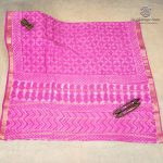 Vegan Ajrakh Saree - Light Majenta SASVS37610 - Image 4