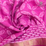 Vegan Ajrakh Saree - Light Majenta SASVS37610 - Image 2